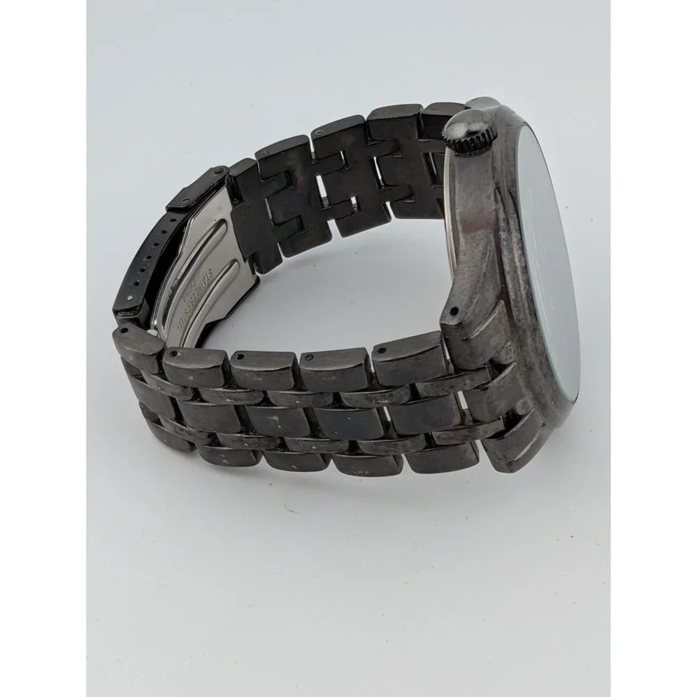 Men's Black Quartz Watch 45mm Case 6.75